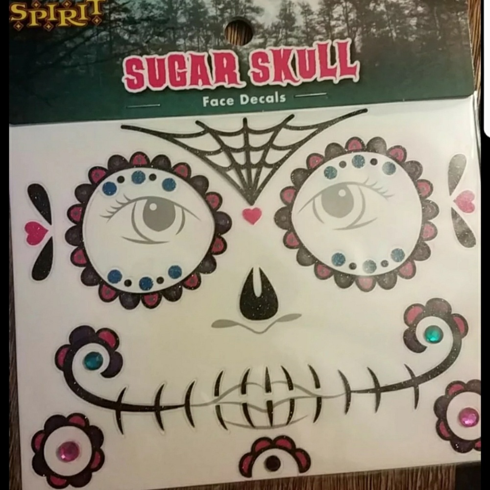 Temporary Sugar Skull Face Tattoo